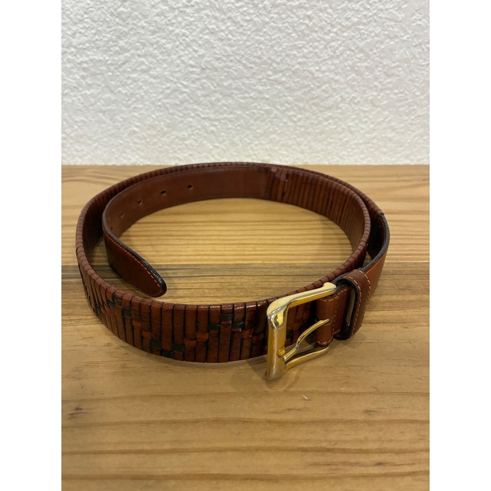 Paul Stuart Leather Belt Made in Italy 38"